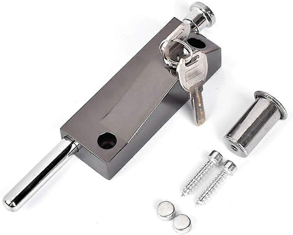 Multi-Purpose Door Lock, Garage Door Lock, Gate Lock, Universal Door Lock, Comes with 2 Keys, for Indoor and Outdoor Use, Black