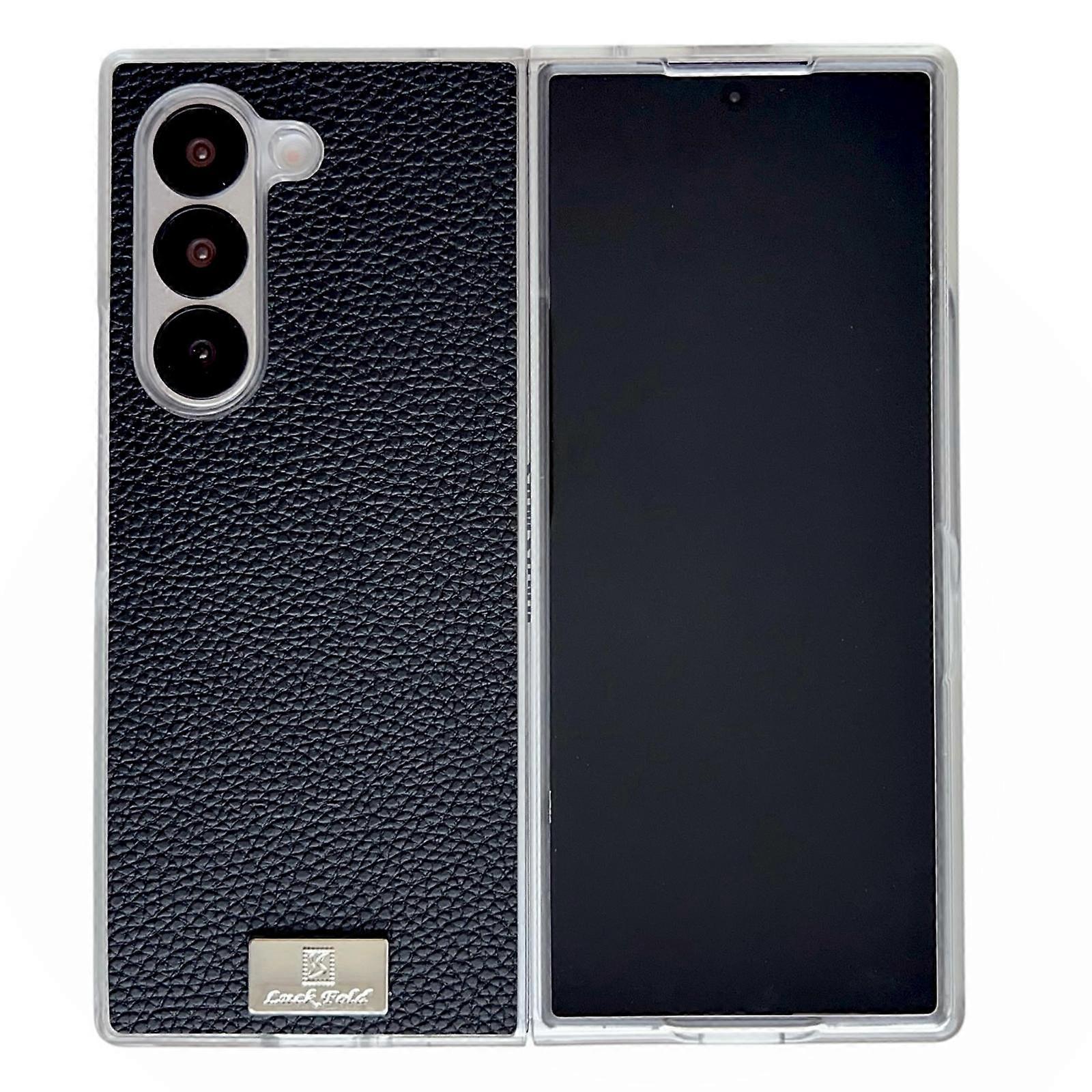 Transparent Edge Litchi Texture Phone Case