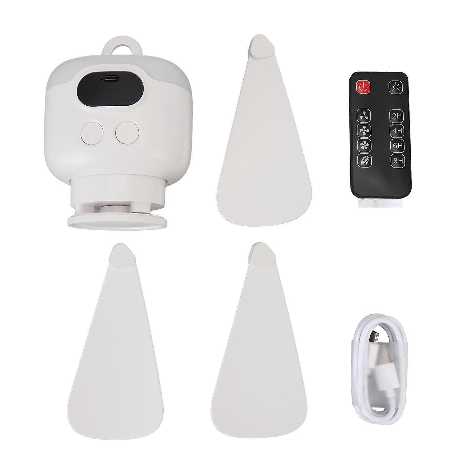 Small Ceiling Fan with Light ABS Quiet Rechargeable Portable Hanging Fan Light with Remote Control for Bedroom Outdoor Camping