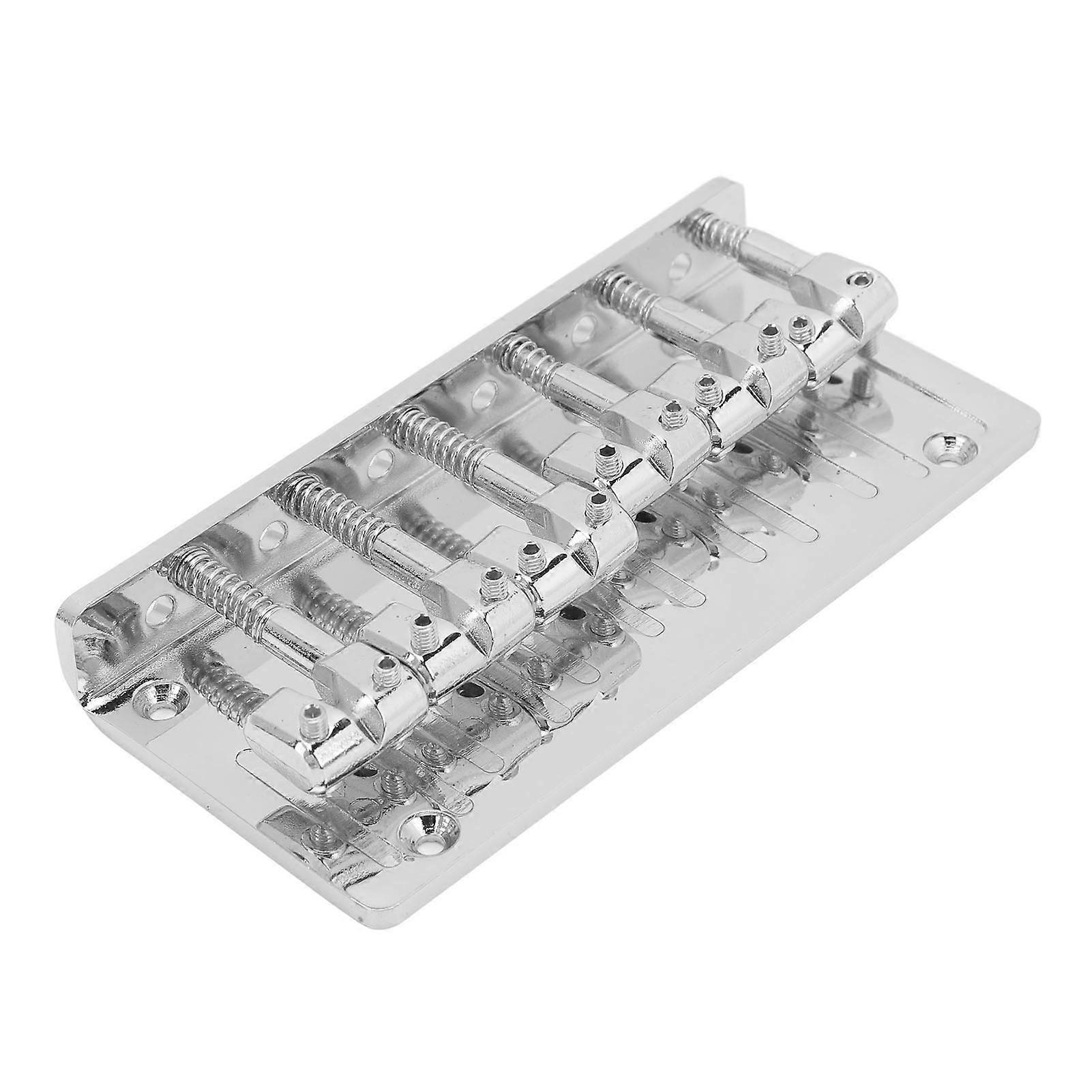 6 String Electric Bass Bridge Zinc Alloy Fixed Type Silver Replacement