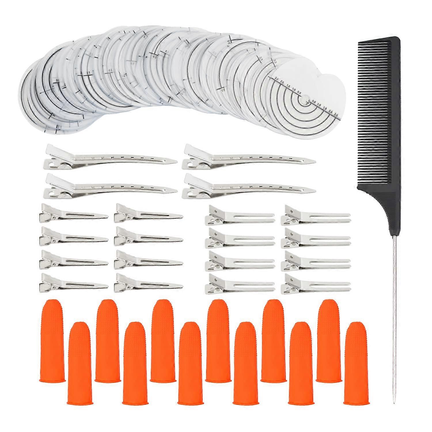 150 Pcs Round Single Hole Heat Shield Guards with PVC Fusion Templates and Accessories for Hair Extensions, 20 Clips, 12 Protectors, Comb
