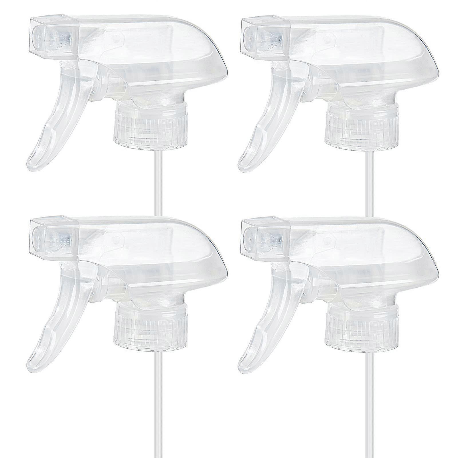 4 Pack Clear Trigger Sprayers Replacement Nozzles with Adjustable Mist and Stream for 8oz 16oz Glass Spray Bottles