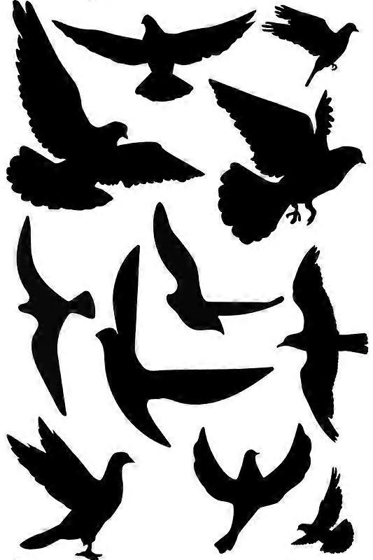 2 sheets of 22 bird-shaped anti-collision decoration