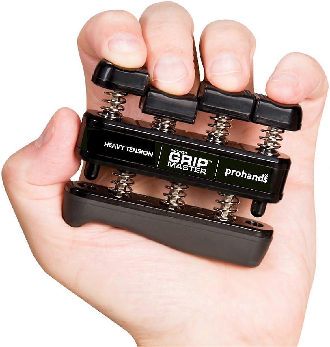 Gripmaster hand exercise, finger exercise (hand gripping strengthening), spring, finger piston system Model GMR1, Black