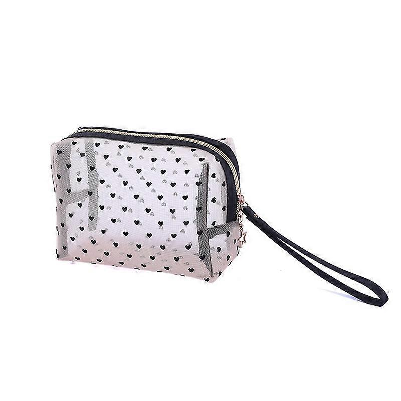 Flocking Love Mesh Portable Cosmetic Bag, Style: Octagon
