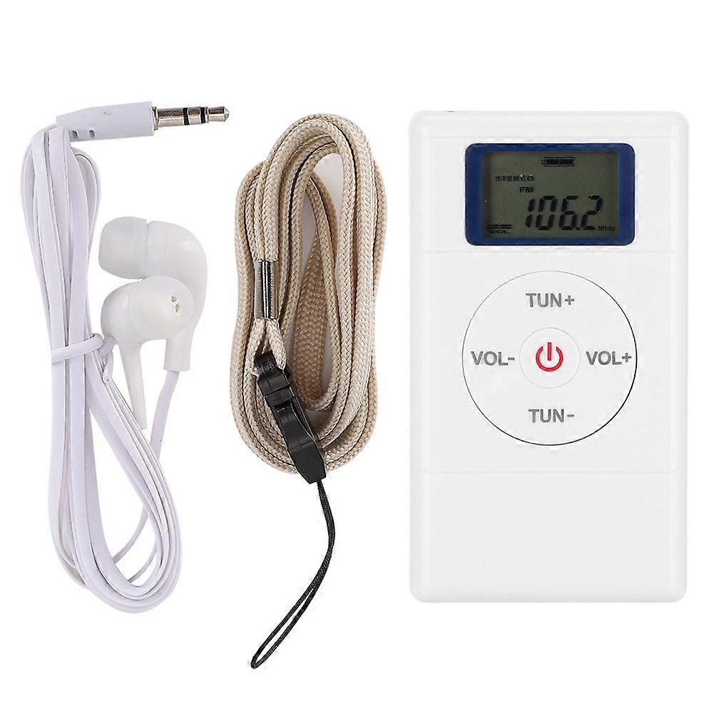 Mini Digital Tuning FM Radio High Sensitivity Portable Player with Earphones