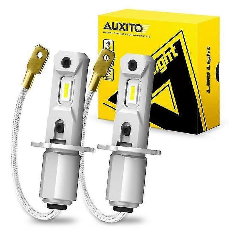 Auxito 2pcs H3 Led Headlight Bulb Canbus No Fan High Beam 6500k White Yellow Car Led Fog Light Driving Lamp Drl 12v Mini Design