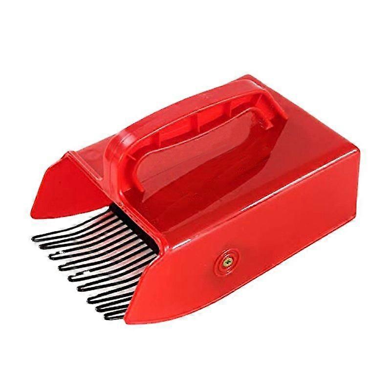 Plastic berry picker and collector rake with ergonomic soft touch handle and coated metal teeth - for harvesting berries - Complete with gardening glo
