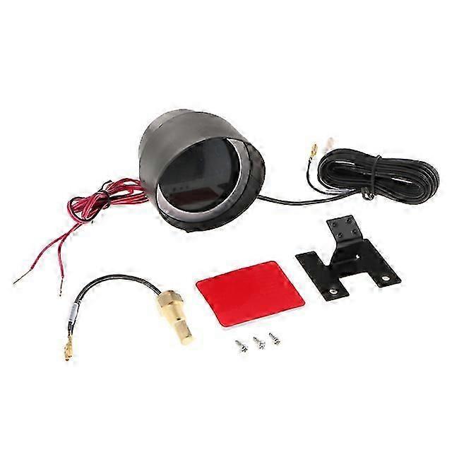 10mm Car Water Temp Gauge Lcd Digital Voltmeter Water Temp Gauge Meter With Sensor Round Voltmeter Voltage Vehicles Gauge 12v