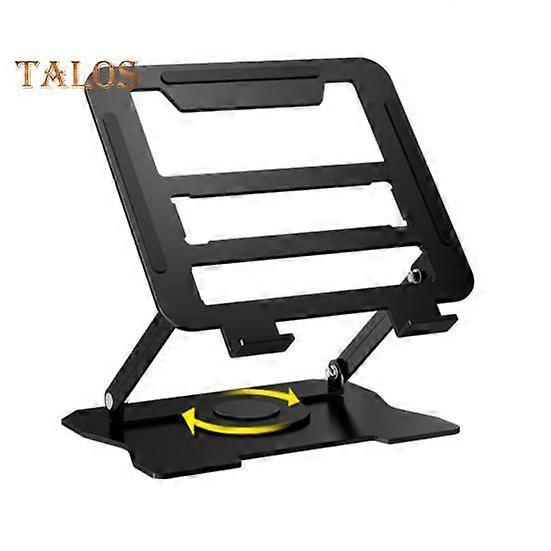 Carbon Steel Laptop Stand 360 Degrees Rotatable Height Angle Adjustable Anti-slip Quick Heat Dissipation Metal Desktop Tablet Computer Riser Holder