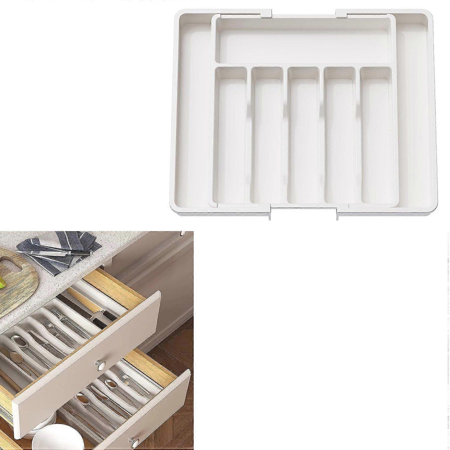 Cutlery tray Expandable cutlery tray organizer white kitchen drawer storage solution