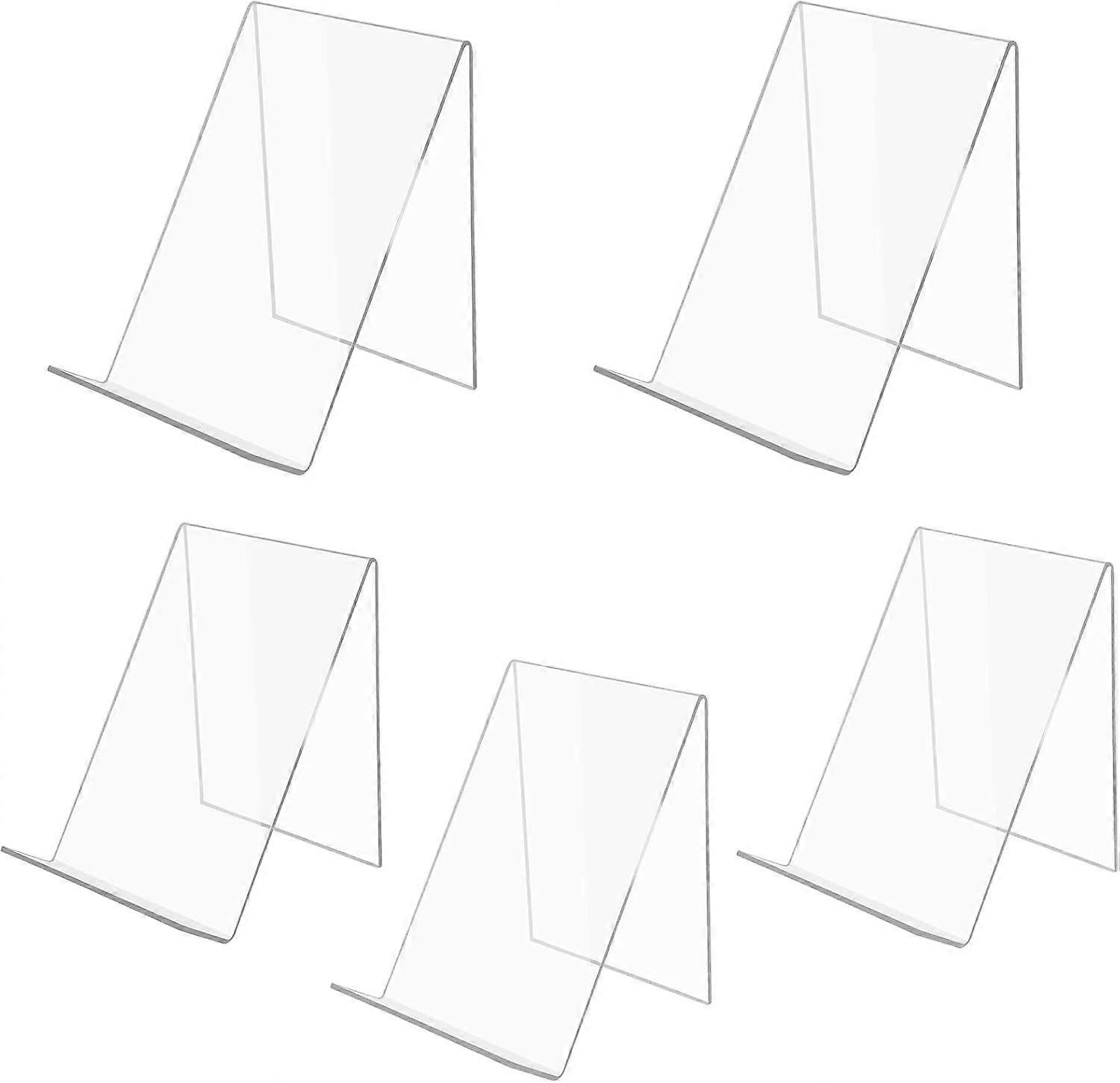 Pieces Acrylic Book Stand Book Display Stand 13 x 11.5 x 10 cm Clear Book Easel Book Holder Display Stand for Magazine Brochures Menu Cards