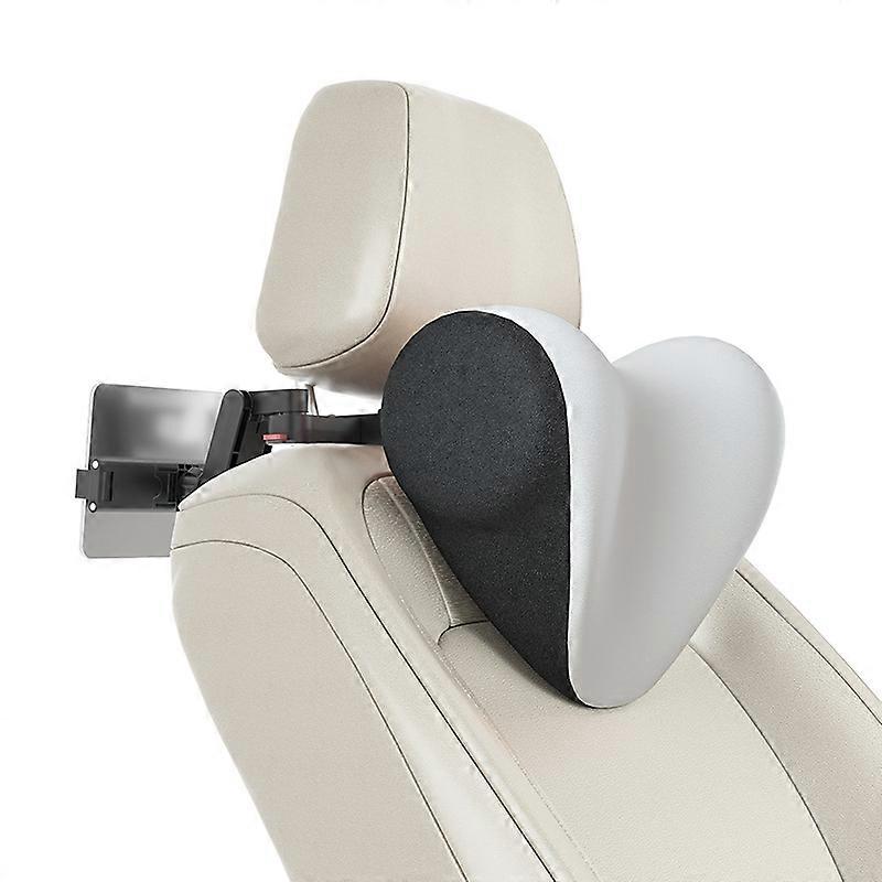A09 Car Seat Headrest Memory Foam Comfortable Neck Pillow, Style: With Stand (White) With Stand (White)