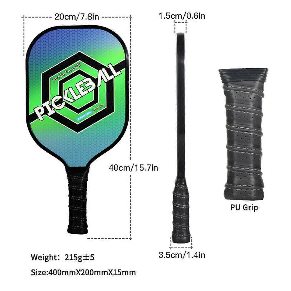Ultralight Pickleball Paddle and Ball Set Carbon Fiber Surface Pickle Ball Racket 1 Paddles with 2 Balls