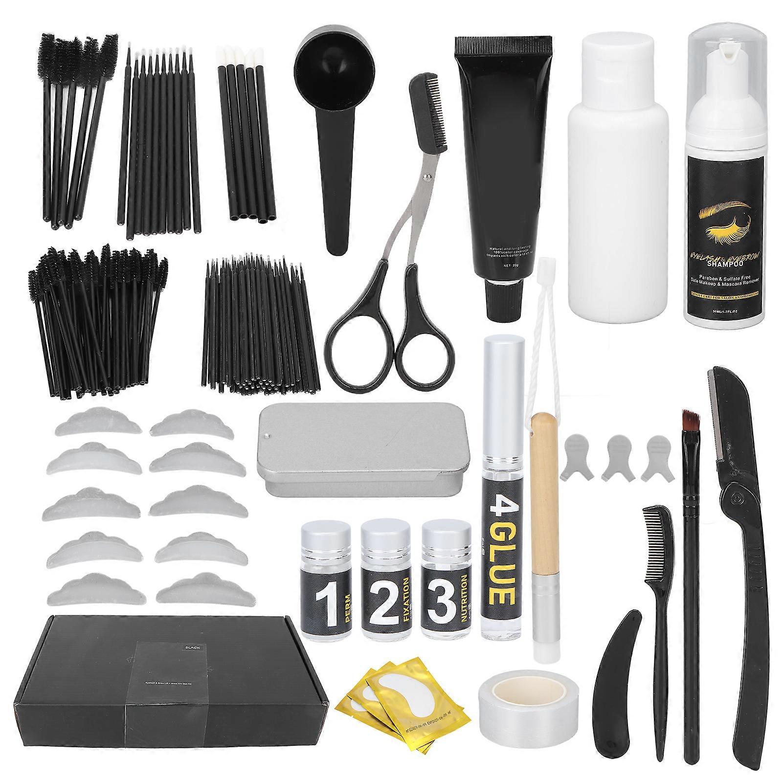 3 in 1 Waterproof Eyebrow Tint Perm Eyelash Lift Tint Kit Semi Permanent Curling Eyelash Set