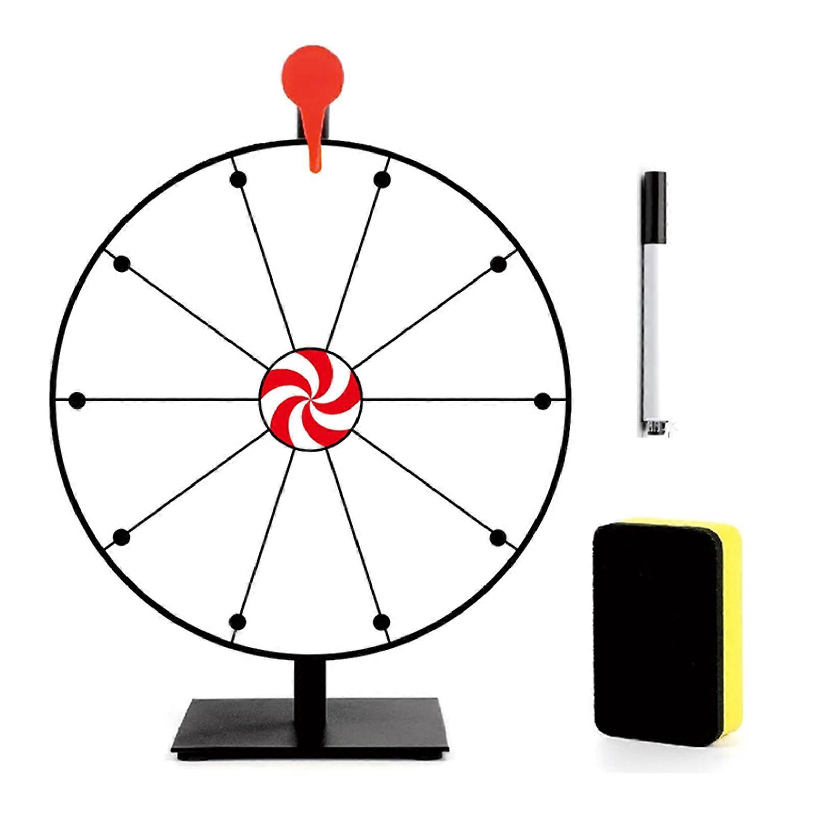 Portable 12inch Prize Wheel tabletop  Spinner Party Game Wheel for Parties and Event Includes Markers and Erasers