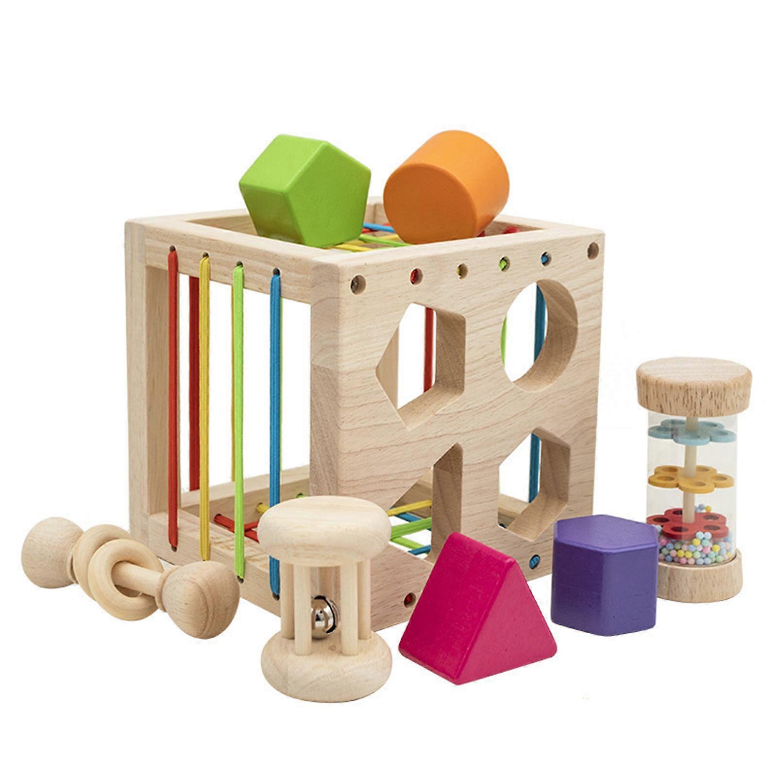 Safe And Vibrant Wooden Sorting Box For Babies Aged 6 Months And Up Perfect For Home Or Nursery Use