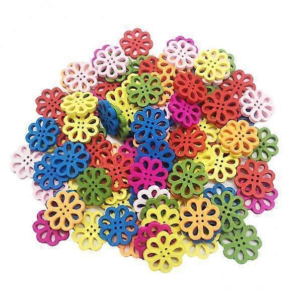 Flower Wood Buttons - 600 Pieces for Crafting