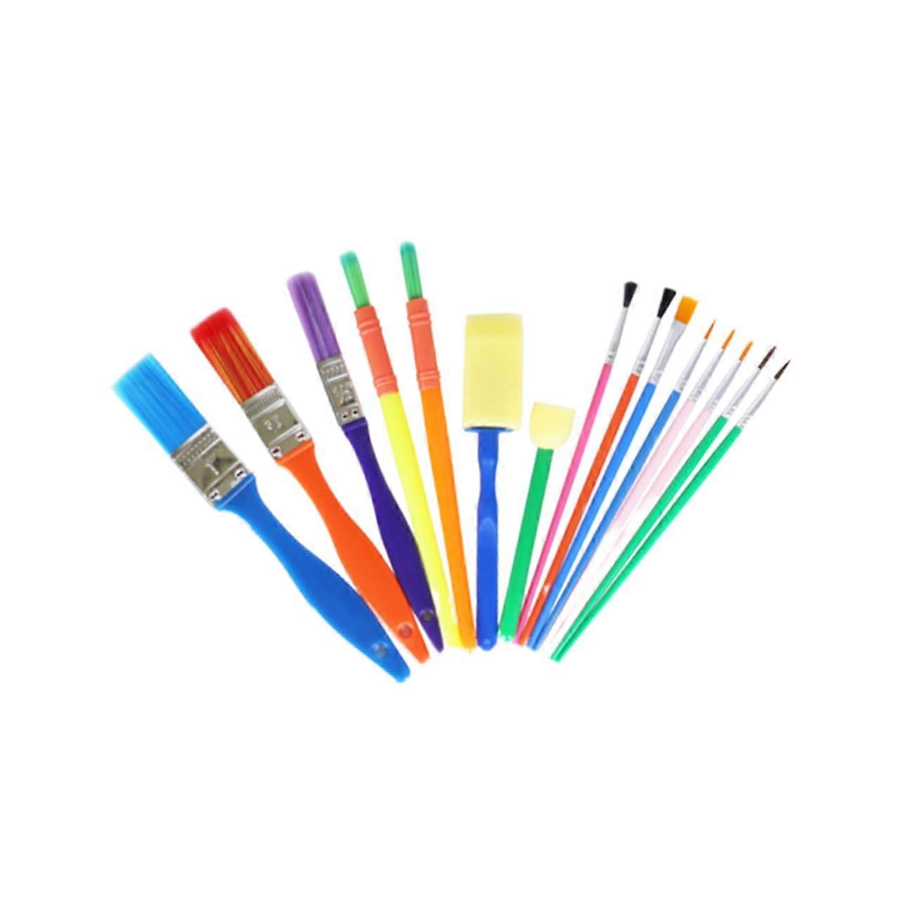 Complete and Art Tools 15pcs Paint Brush Set Sponge Brush Set for and Art Projects Ref: 7406