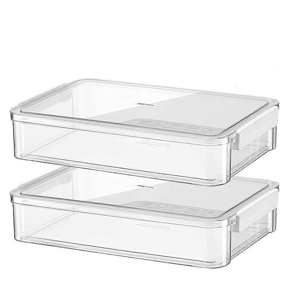 2 Pack Clear Plastic Document Storage Boxes with Lids, Stackable A4 File Organizers, White Paper Storage Bins for Crafts and Photos