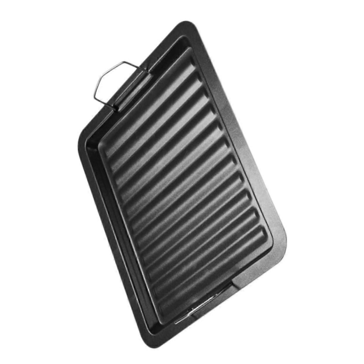 BBQ Grill Set Non-Stick Griddle Pan Grill Spatula Drip Tray Portable Black Grill Accessories Cooking Tools