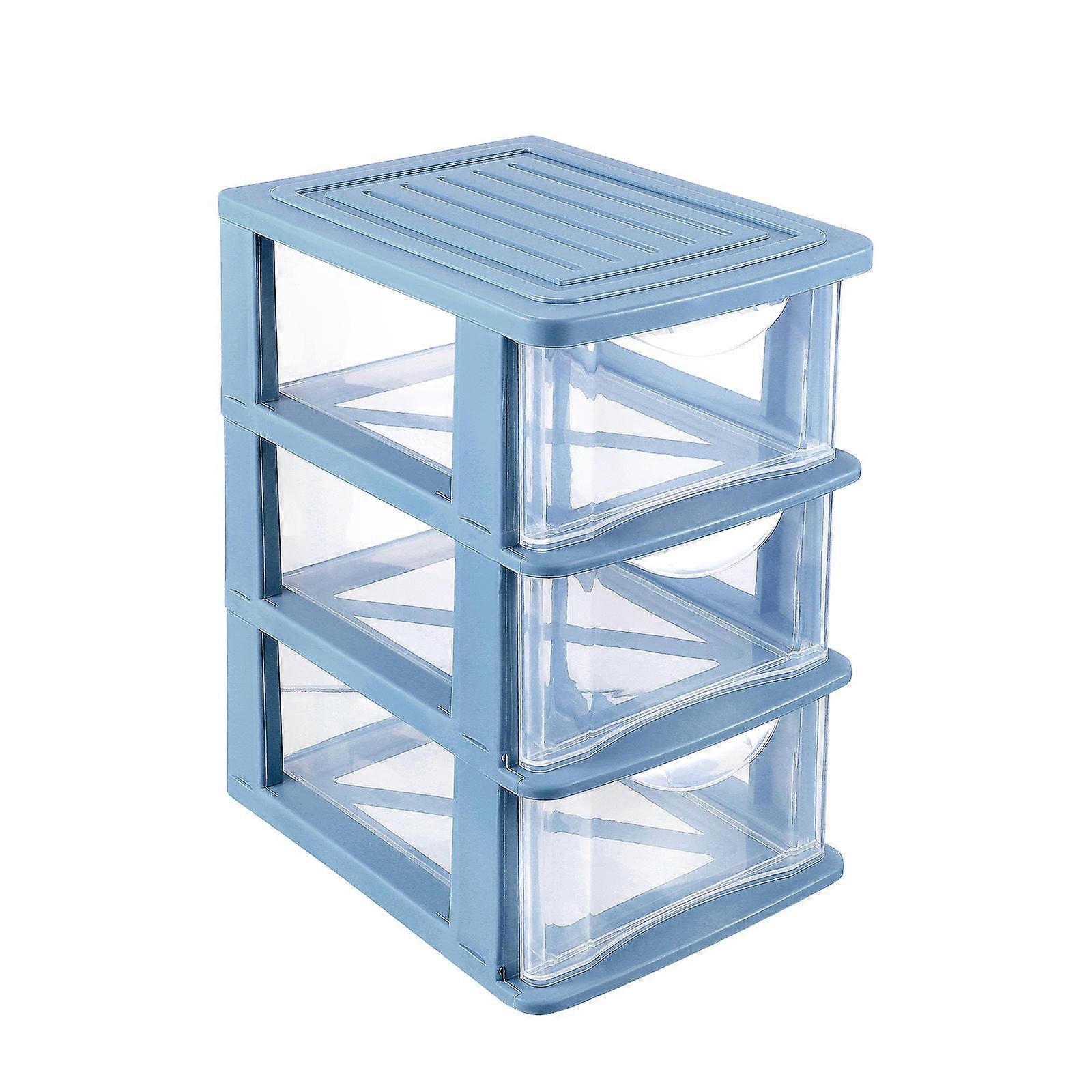 YARNOW Clear Plastic Multi layer Drawer Storage Cabinet Organizer for Desktop