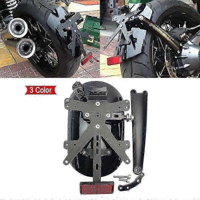 Rear Fender for Motorcycle, Modified License Plate Holder with LED, Compatible with a Certain Brand R Ninet R9t Scrambler Racer Pure 2014-20