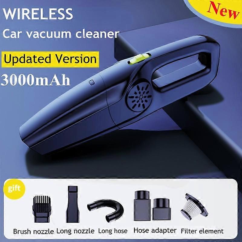3000mAh Portable Wireless Car Vacuum Cleaner Handhold Powerful Car Cleaner Quick Chargeable High Suction Power Low Noise Auto Vacuum Cleaner