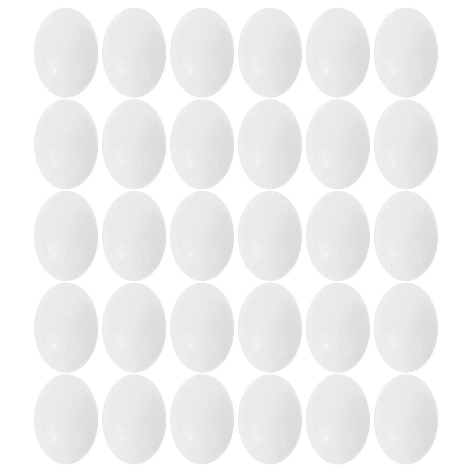 30Pcs White Plastic Pigeon Eggs 3X2cm for Bird Nesting Control