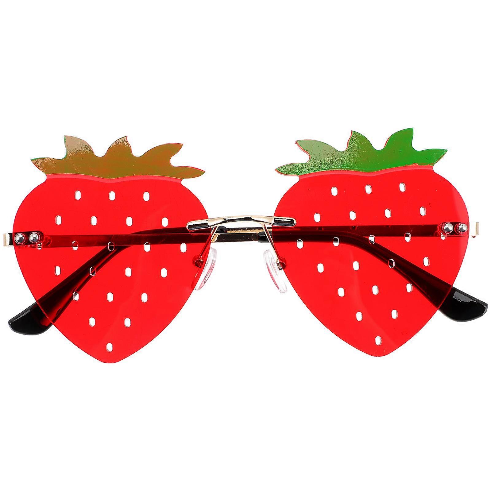 Funny Strawberry Shaped Sunglasses for Party Cosplay Prop – Flexible, Comfortable Fit, Bright Red Fruit Design, Perfect for Fancy Dress, Beach