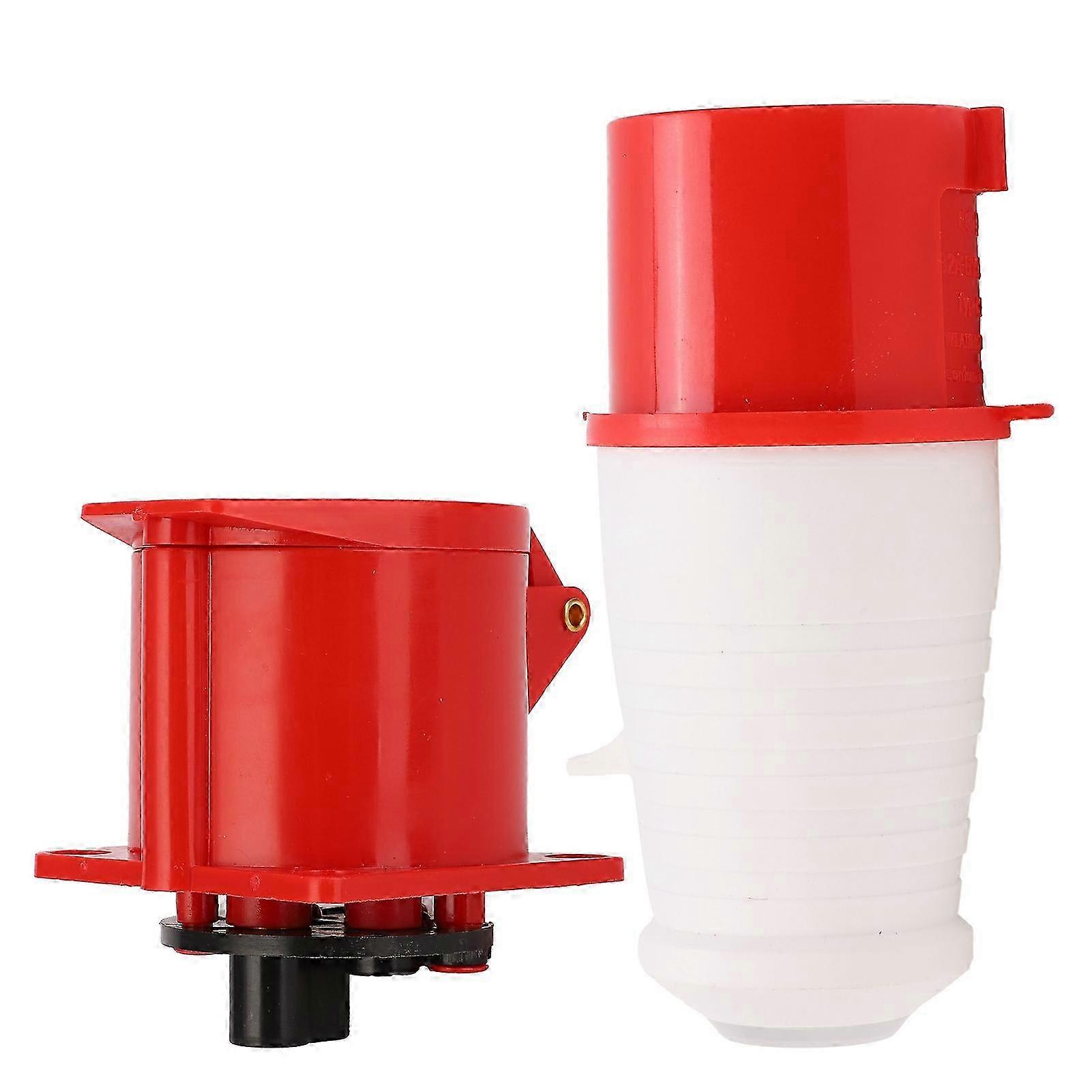 2025 3P+E Industrial Plug Socket 32A 3 Phase Waterproof Dust‑Proof Plug Socket AC380V‑415V