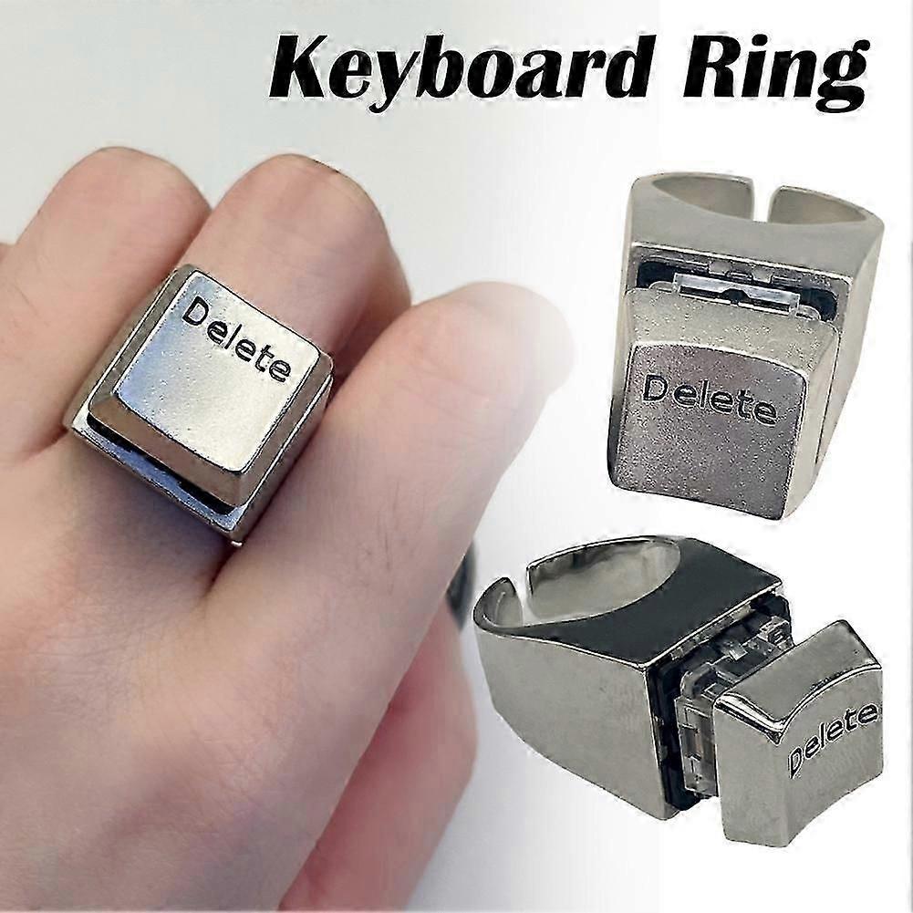 Creative Delete Keyboard Spindle Tester Rings Office Decompression Funny Rings