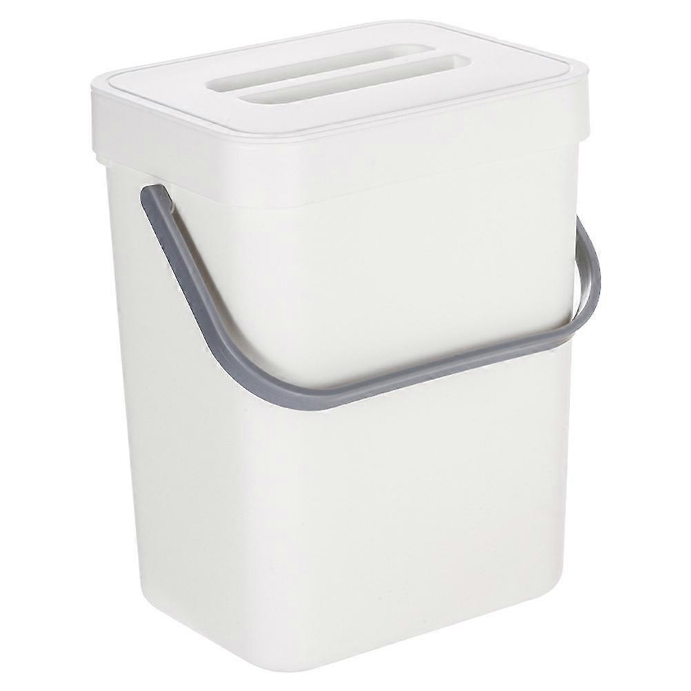 Garbage Bin with Press Lid Rectangular Wall-Mounted Trash Can Household Item Kitchen PP Plastic 21X17.5X24.5CM 1Pack