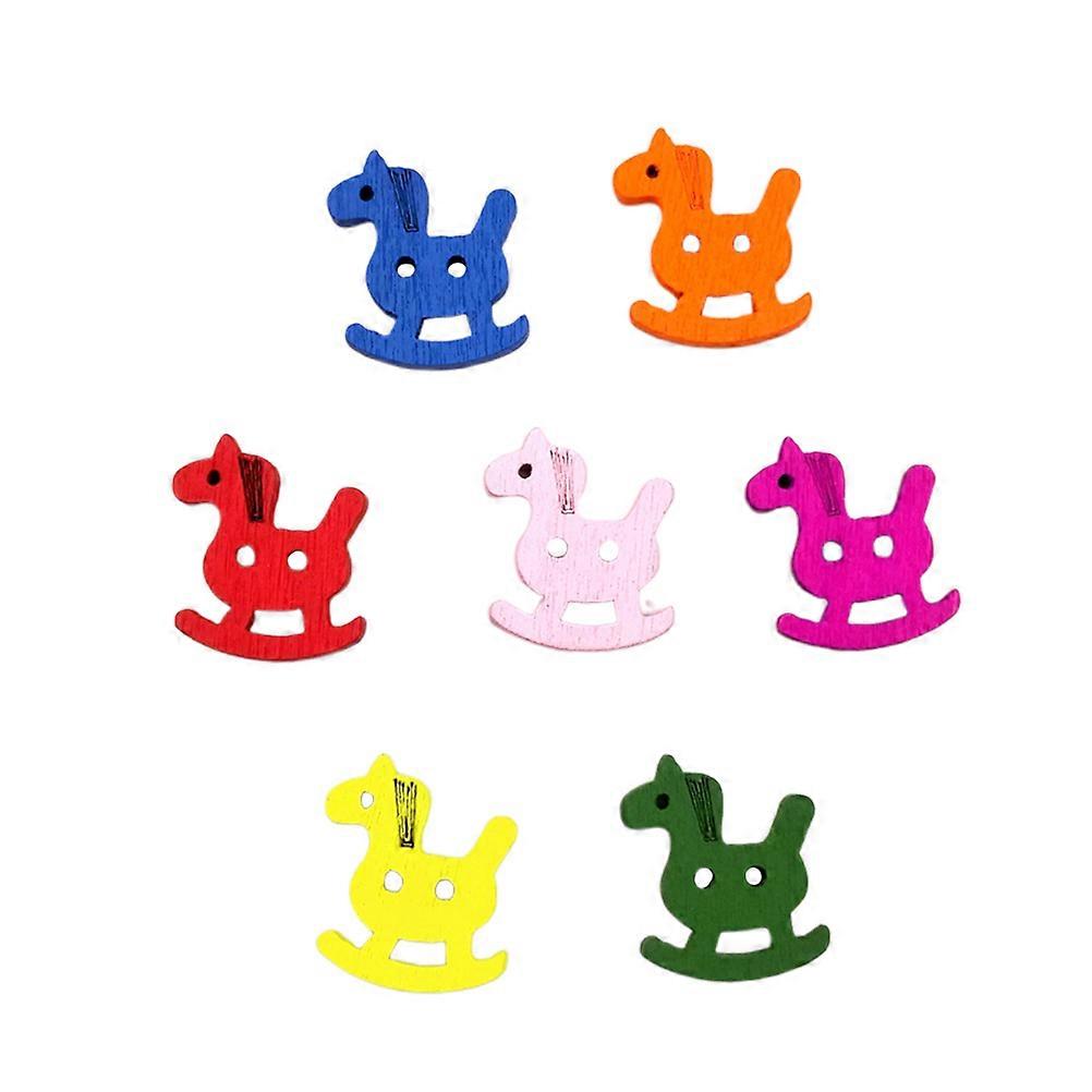 Decorative Buttons For Sewing Mixed Color Wood Buttons Scrapbooking Handmade Crafts 100Pcs