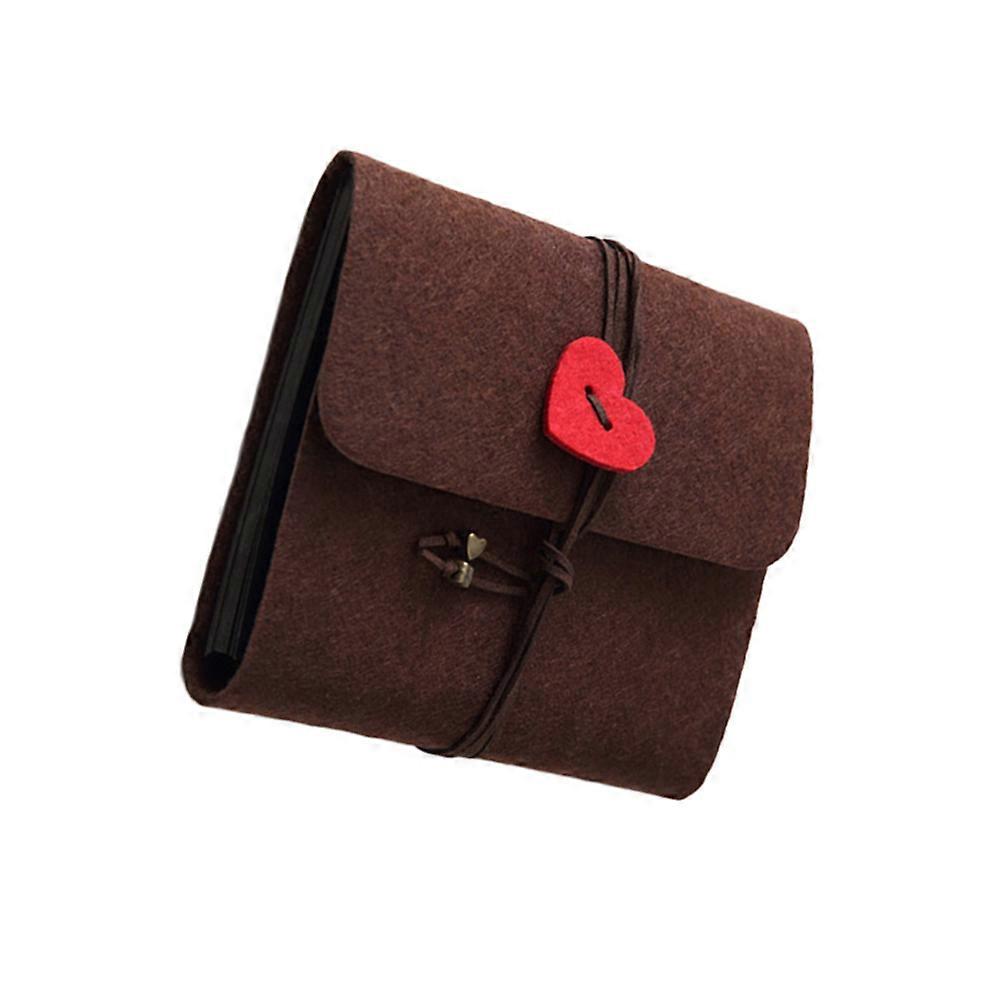 Vintage Handmade Photo Storage Album Book Felt Cover 201 x 247mm Size Home Decoration Medium Coffee 1Pack