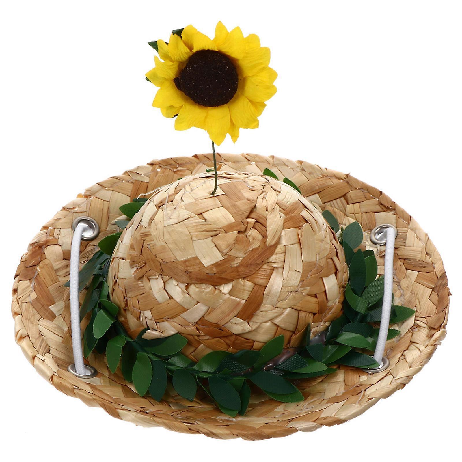 Here's a refined and engaging product description for your **"1pc Sunflower Dog Hat Woven Cap"**:
🌼 **1pc Sunflower Dog Hat Woven Cap for Spring