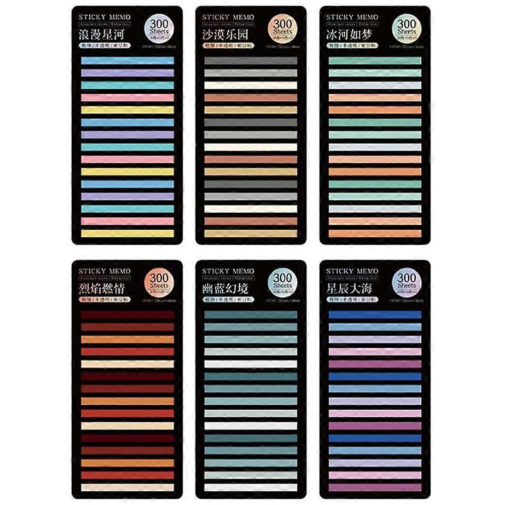 6 Sets Self Adhesive Page Marker Tabs, Random Style Book Annotation Stickers for Students, Teachers, Office Use, Clear PET Material