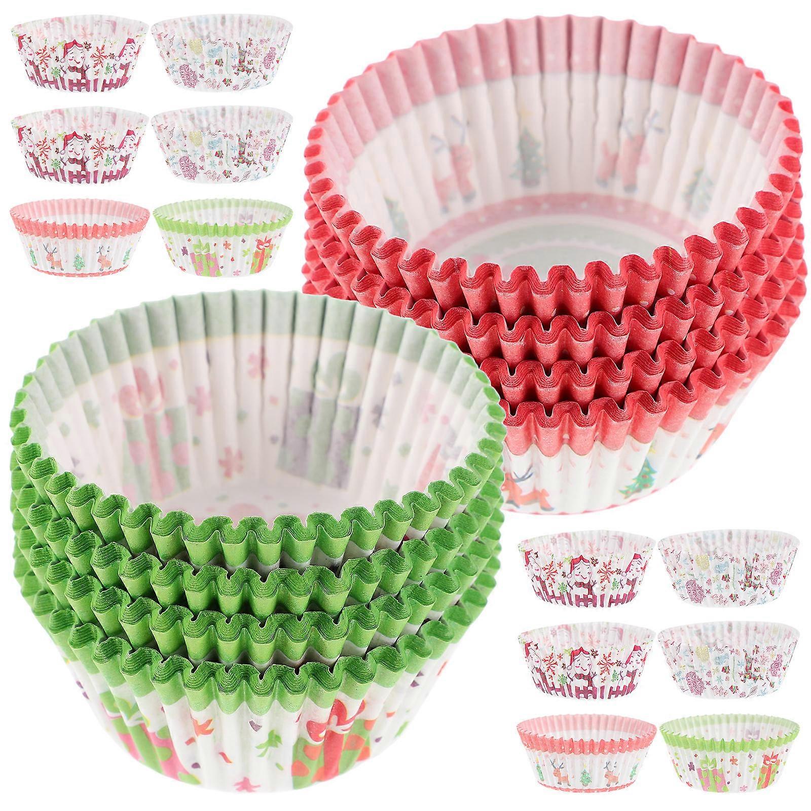 Baking Liners Cupcake Baking Wrappers Christmas Parties Home Baking 7X7X3CM Heat-Resistant 400Pcs