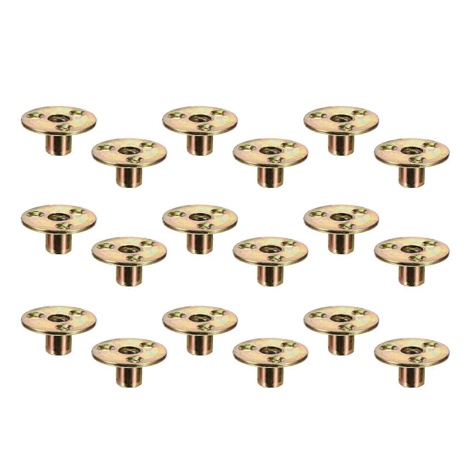 Screw Mount Nut Round Base Three Hole Flange Nuts Wall Support Points M8X10 Pressure Distribution 18Pcs