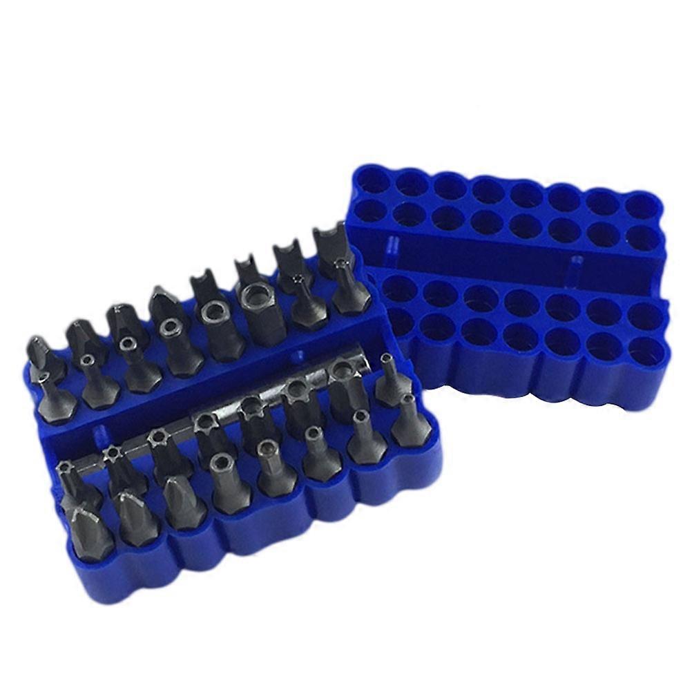 Bit Set Tamper Proof Computer Repair Compact Pocket Sized Blue 6.8X4.6 Cm 33Pcs