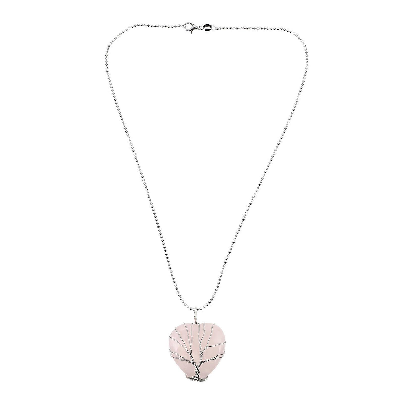 Quartz Necklace for Women in Pink with Copper and Stone Durability 1Pc