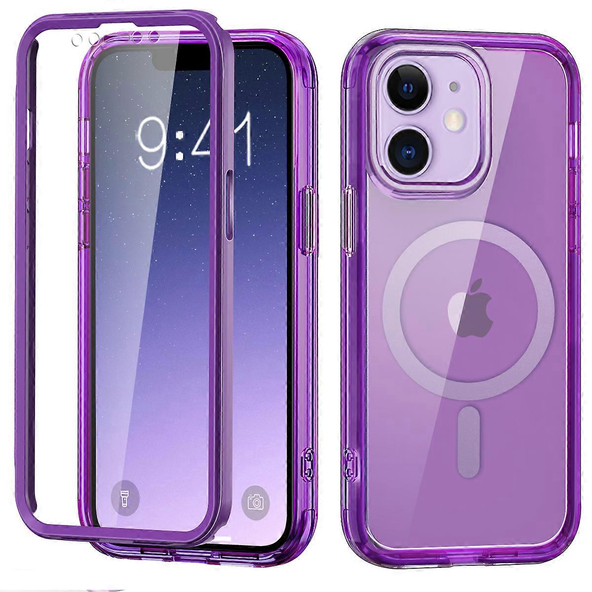 IPhone 11 Case,Compatible With MagSafe,Shockproof Protective Case,Scratch-Resistant Back Cover-Purple