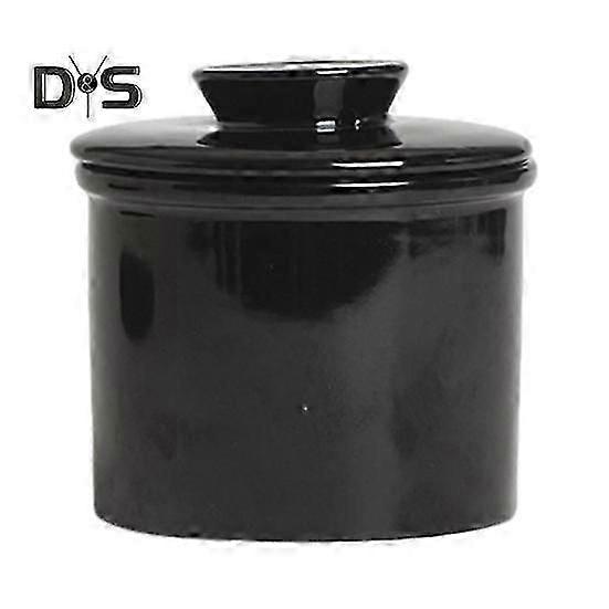 French Butter Crock Ceramic Jar with Sealed Lid Solid Color Design Durable Butter Keeper for Kitchen Multifunctional Storage Jar for Jam Nuts