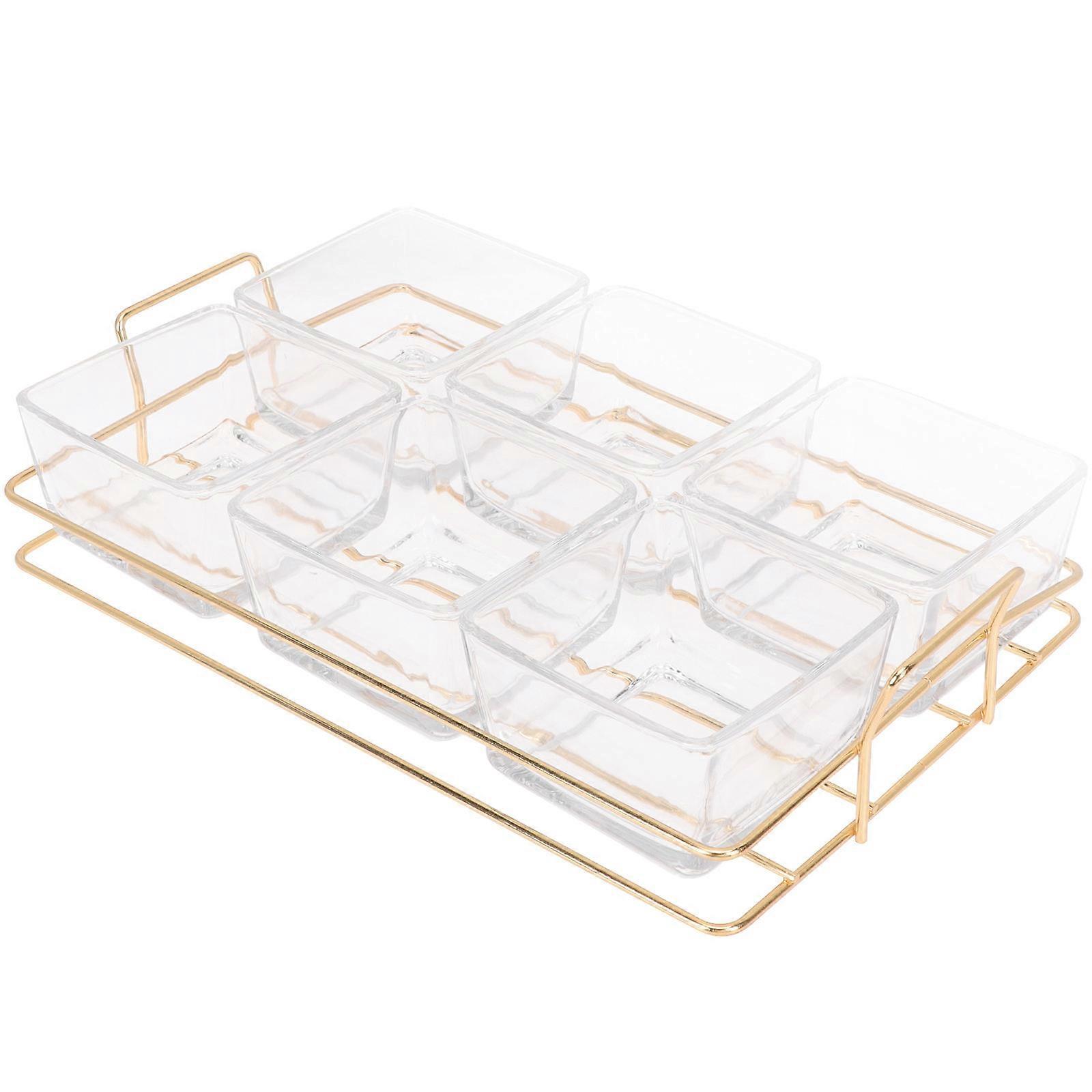 Piatti da Portata Per Intrattenere Vassoio Antipasto Diviso Trasparente 28x19cm Cibo Serving 1 Set