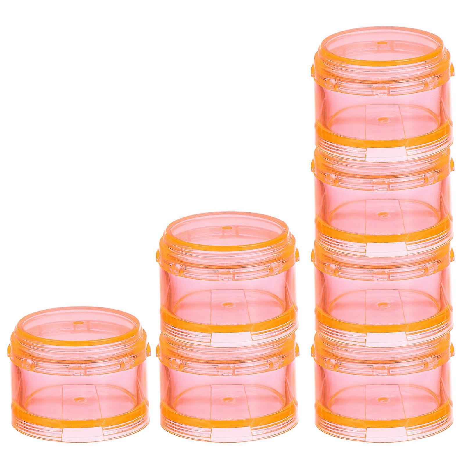 Orange Plastic Sealed Storage Container for Pills with Divided Sections and Independent Packaging