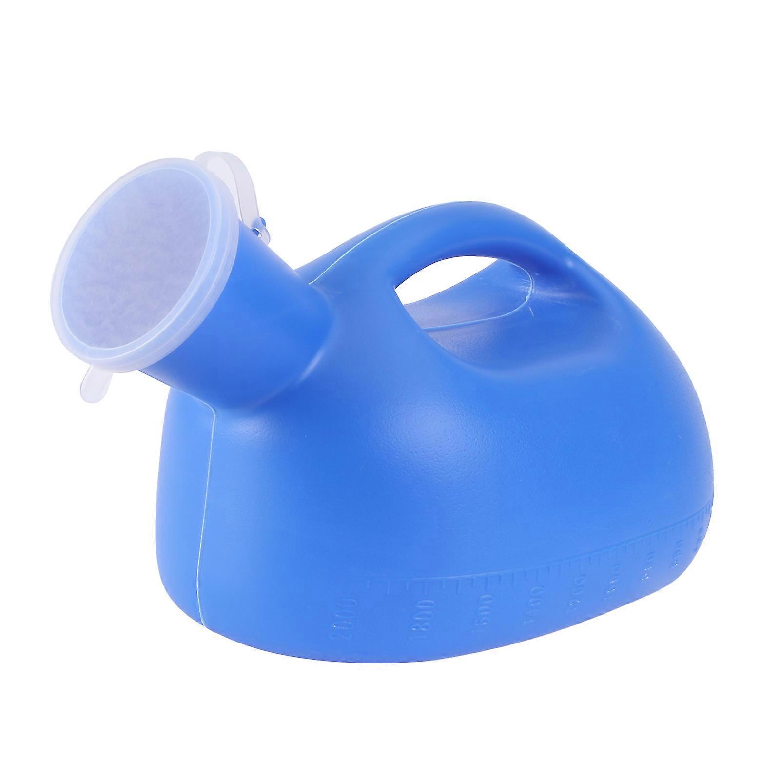 Portable Toilet For Men Blue Urine Bottle Traveling Emergency Situations 2000ml Capacity 1Set