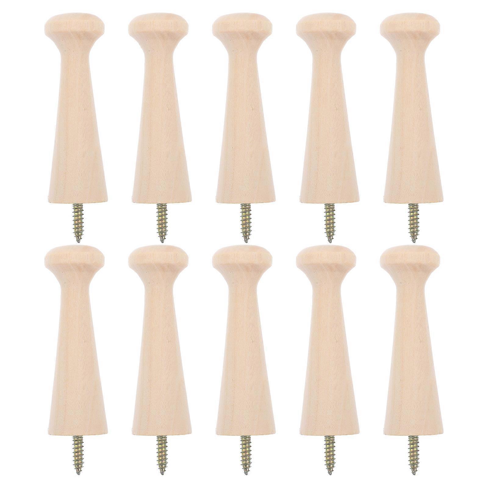 Σετ κρεμαστά μανταλάκια από μασίφ ξύλο 10 τμχ Γάντζοι τοίχου για ράφι τοίχου εισόδου Shaker Style Organizer για αποθήκευση αξεσουάρ ρούχων Εύκολη τοποθέτηση