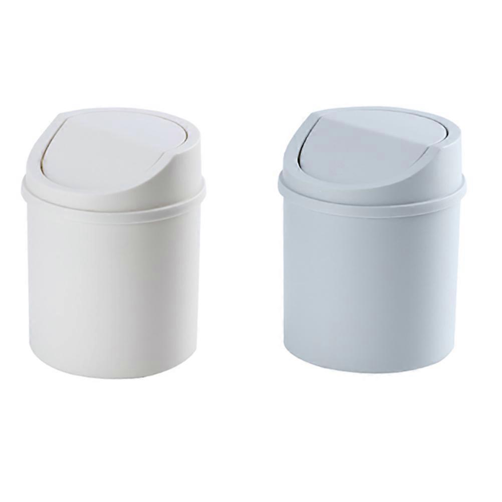2 Pieces Mini Trash Cans with Flip Lid for Storage in Assorted Colors Plastic 70 Characters