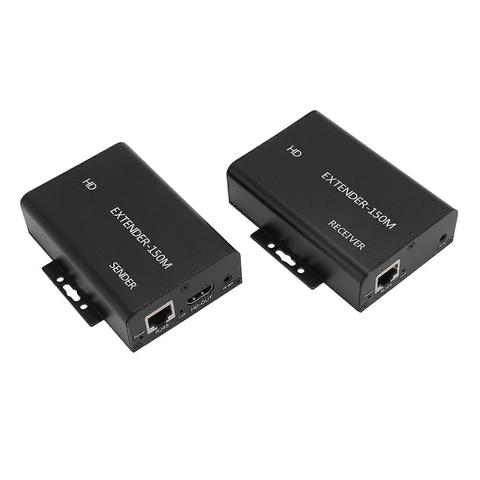150m HD KVM Extender HD Multimedia Interface to RJ45 HD 1080P 60Hz Over Cat5e/6 Ethernet Cable KVM USB Extender 100‑240V EU Plug 