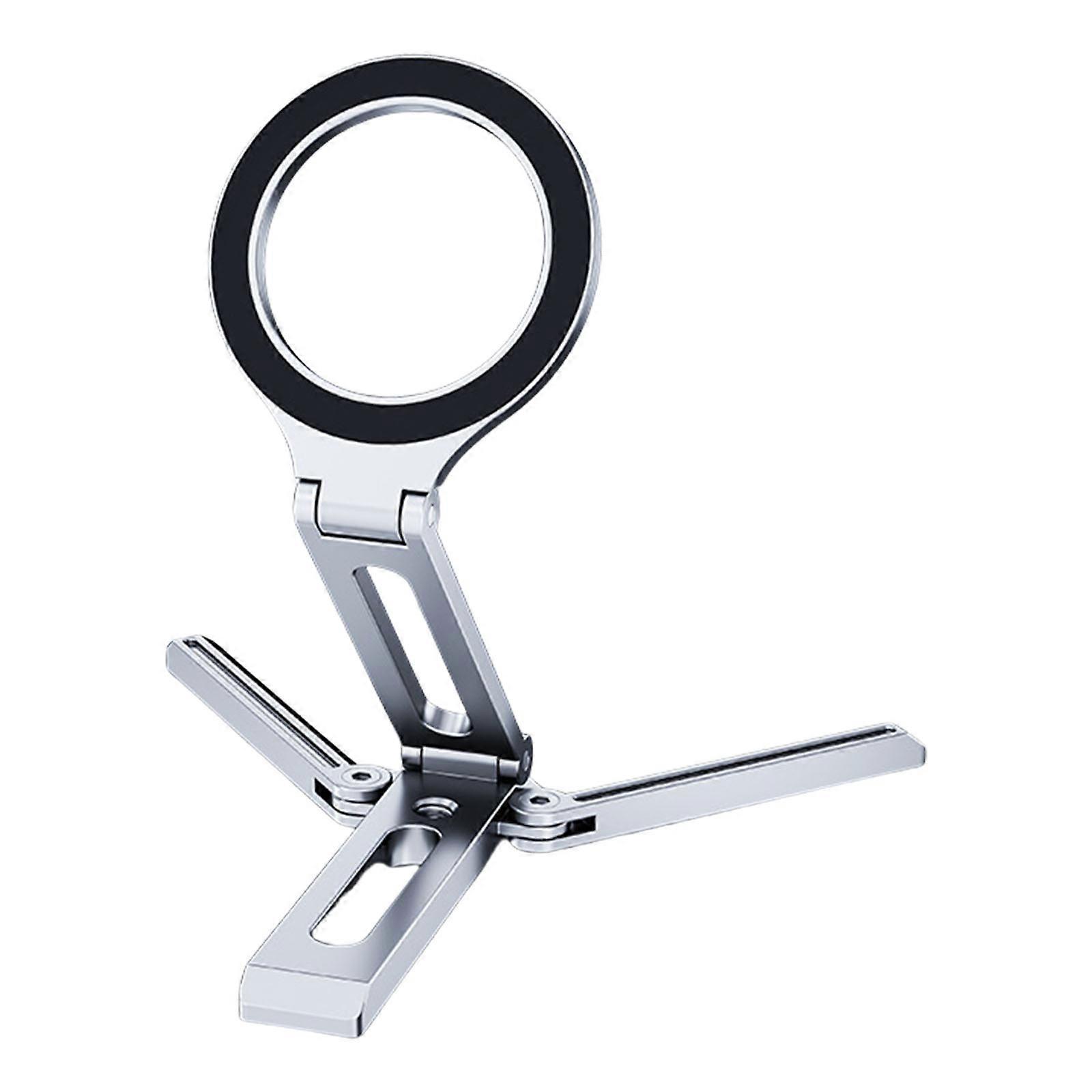 Magnetic Pocket Phone Tripod Foldable for Smartphone Cellphone Tripod Mount Handle Smartphone Desk Stand  Silver